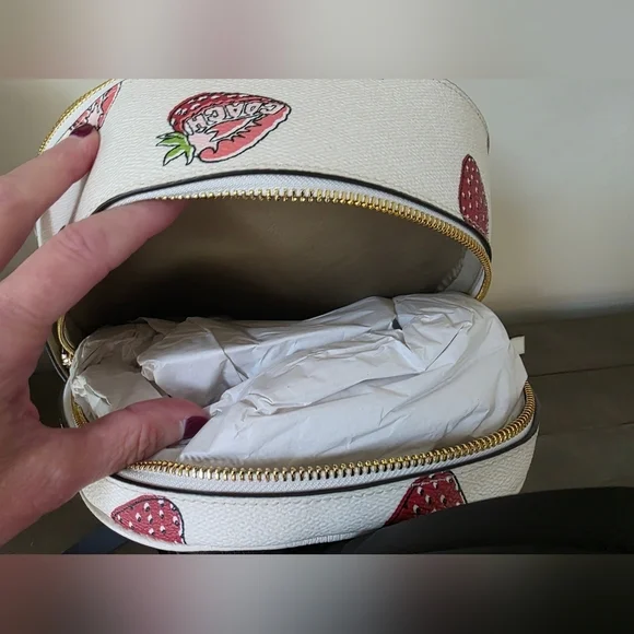 NWT Coach Court Backpack In Signature Canvas Strawberry Print - Picture 14 of 16